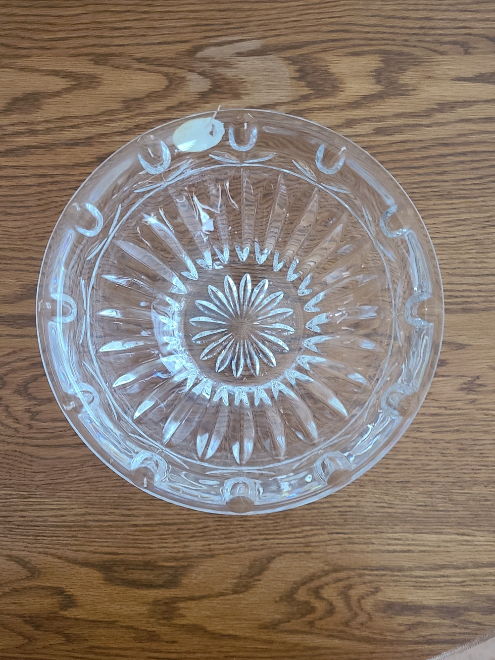 Vintage - Block Crystal Tulip Garden patterned clear glass salad bowl. - Picture 4 of 10